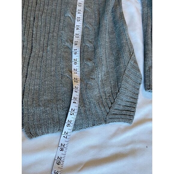 Jason Maxwell Sweater Cardigan Women's Gray Size Large Cable Knit Open Front - Picture 11 of 11